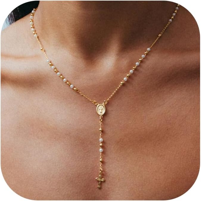 Funsanny Store Lariat Necklaces for Women - Dainty Long Necklace Trendy 14K Gold Plated Hypoallergenic Layered Long Y-Shape Sunburst CZ T-Bar Pendant Drop Chain Necklace Set for Women Non Tarinsh Jewelry - Image 1